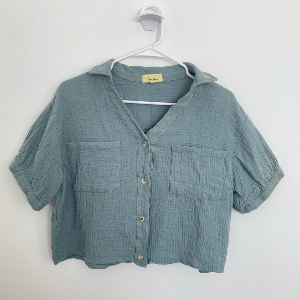 Love Notes cropped button down